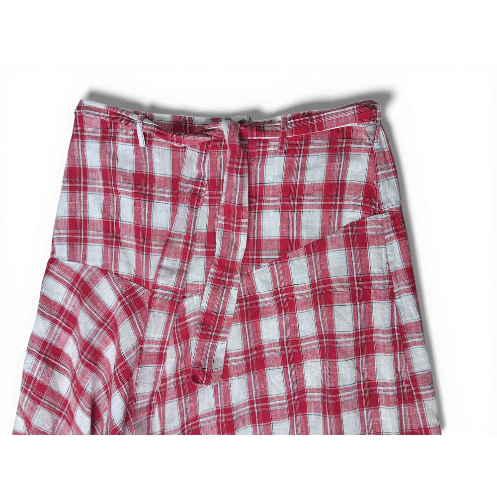 New with Tags Free People Set Red Plaid Strapless Crop Top SZ L Skirt SZ M - Picture 6 of 15